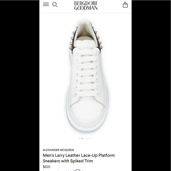 Alexander McQueen Other - Alexander McQueen Men’s Larry Leather Lace-up Platform Sneakers With Spi…